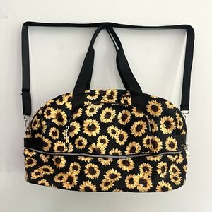 No Boundaries Sunflower Dome Weekender Bag Travel Duffel Shoe Compartment
